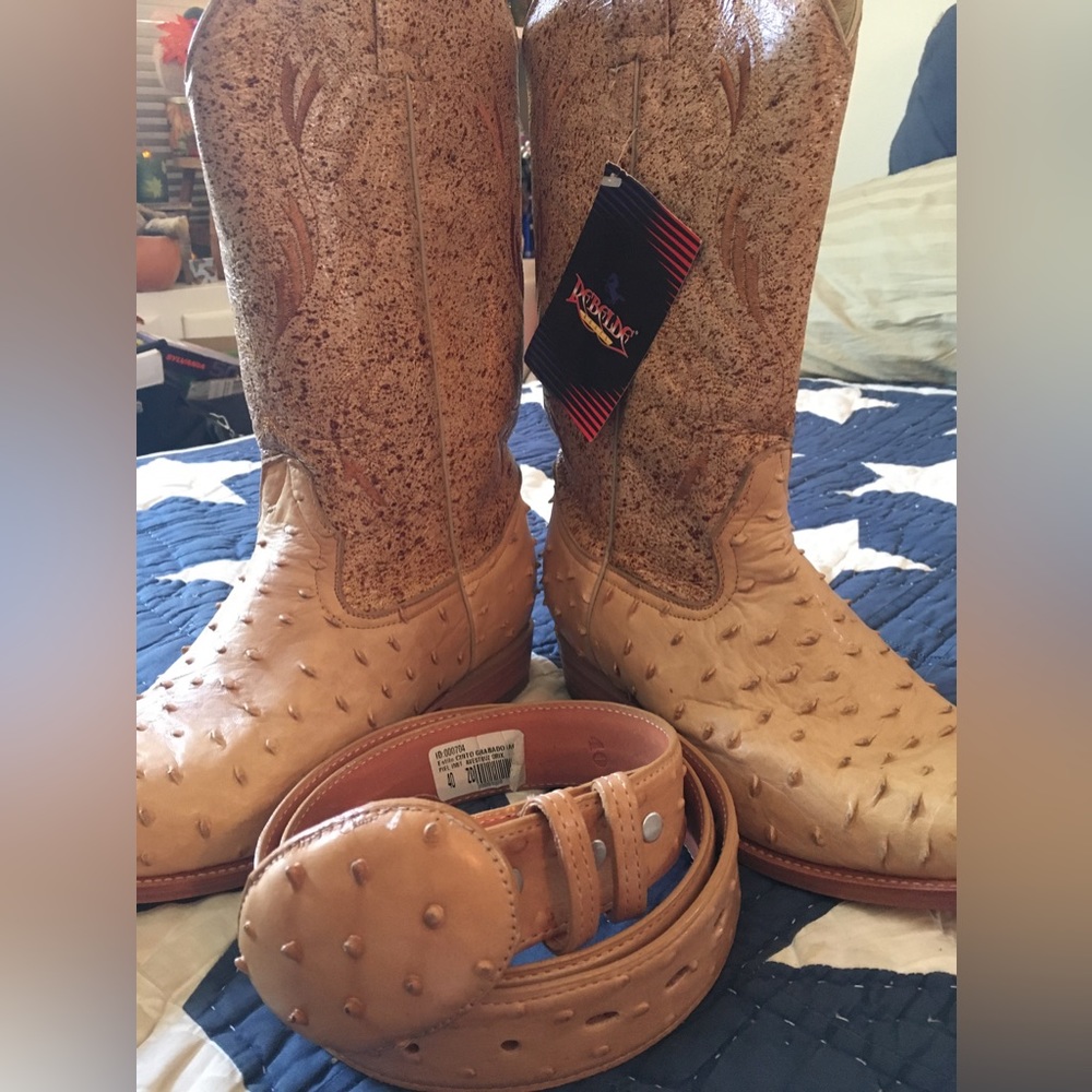 NEW Ostrich Boots and Belt for Men